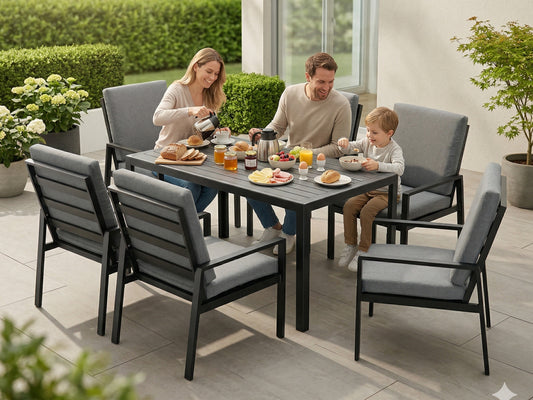 LANOX Aurelia Garten Essgruppe 6 Personen Aluminium