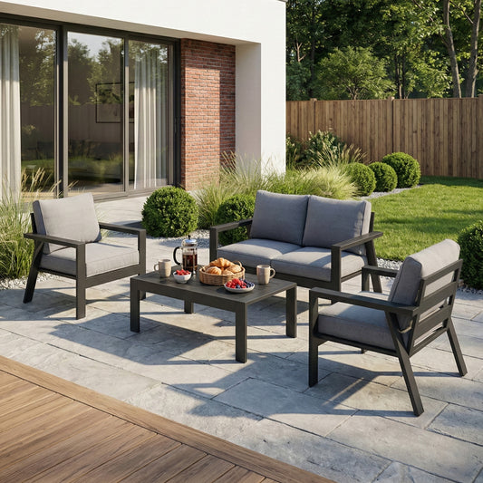 LANOX Torino Balkonmöbel Set 4 Personen mit Sofa und Tisch - Produktbild 2