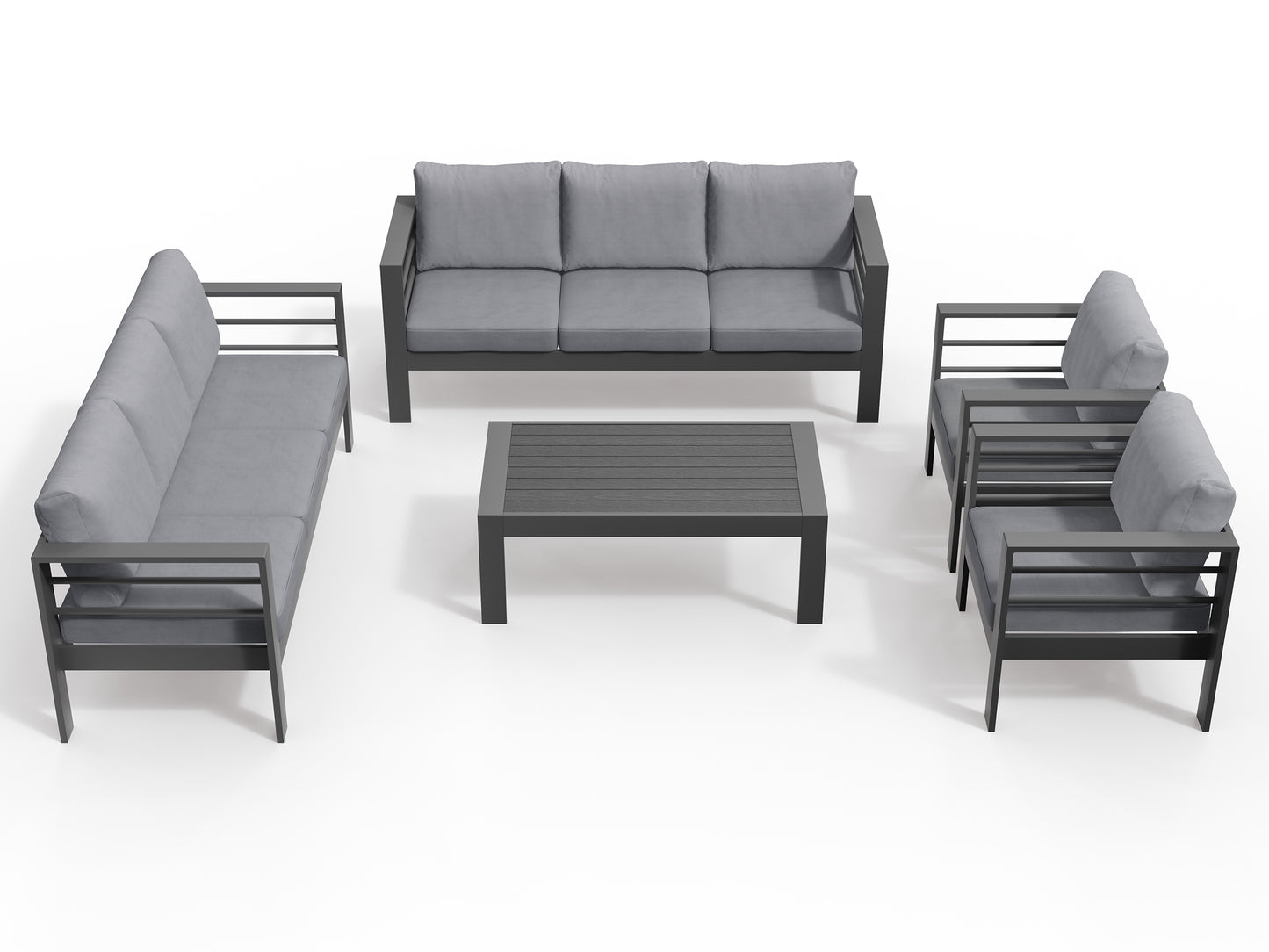 LANOX Milano Aluminium Gartenmöbel Set 5-teiliges für 8 Personen