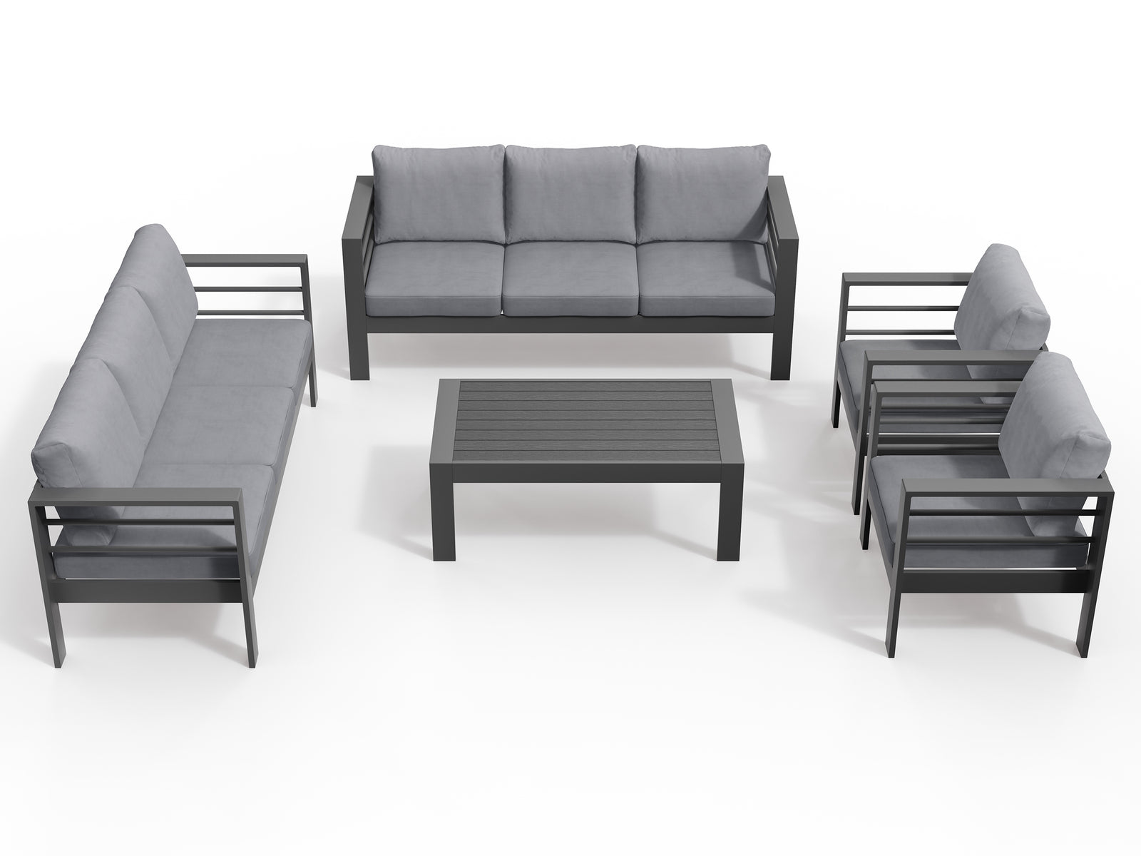 LANOX Milano Aluminium Gartenmöbel Set 5-teiliges für 8 Personen