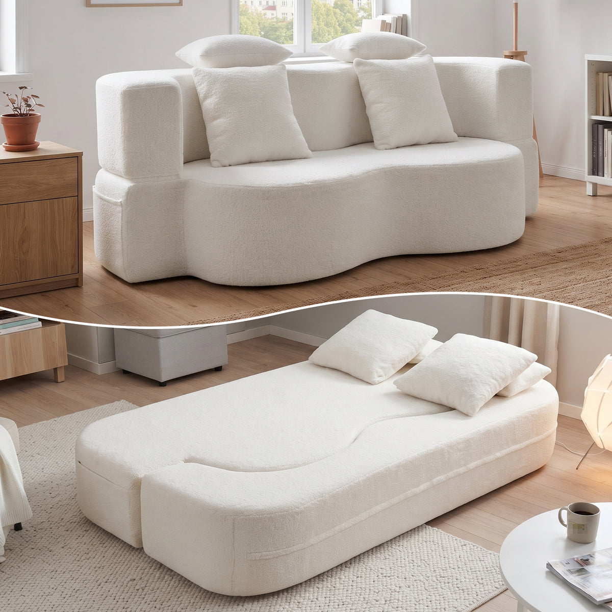 LANOX 2-Sitzer Schlafsofa mit Schlaffunktion, Sofa ohne Montage