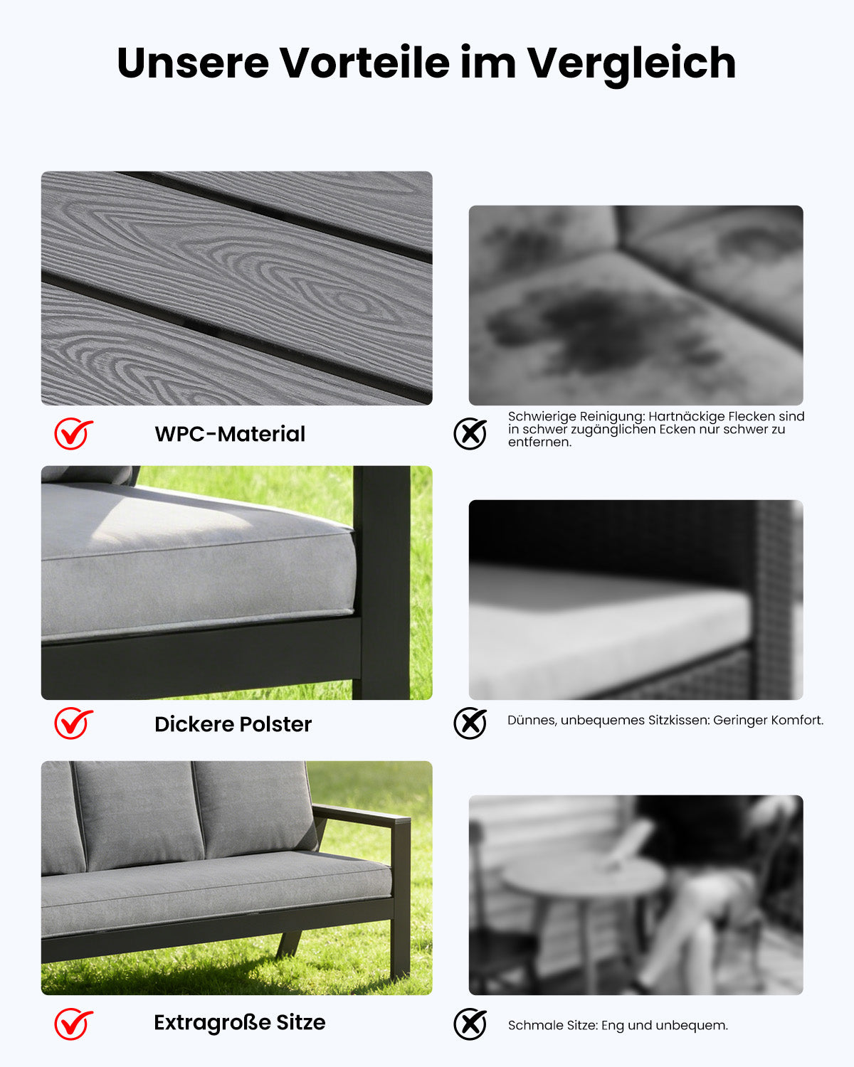 LANOX Torino Alu Gartenlounge Set 4-tlg. mit Esstisch