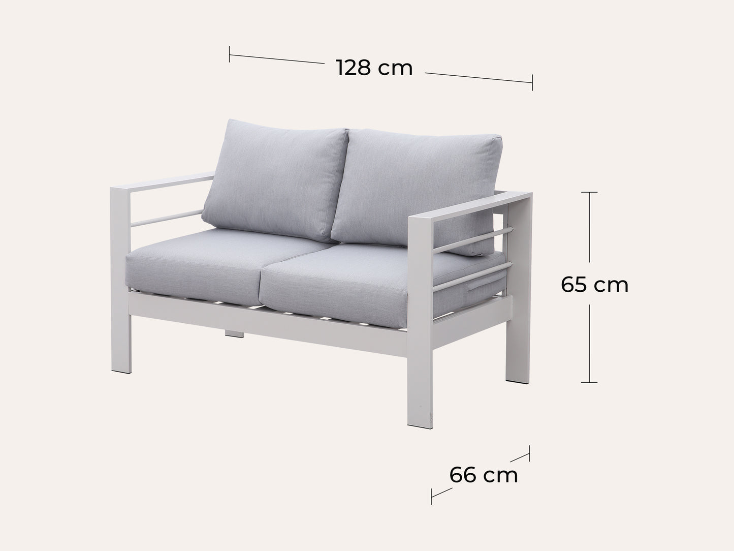 LANOX Milano Aluminium Gartenlounge Set, 5-tlg. für 6-7 Personen