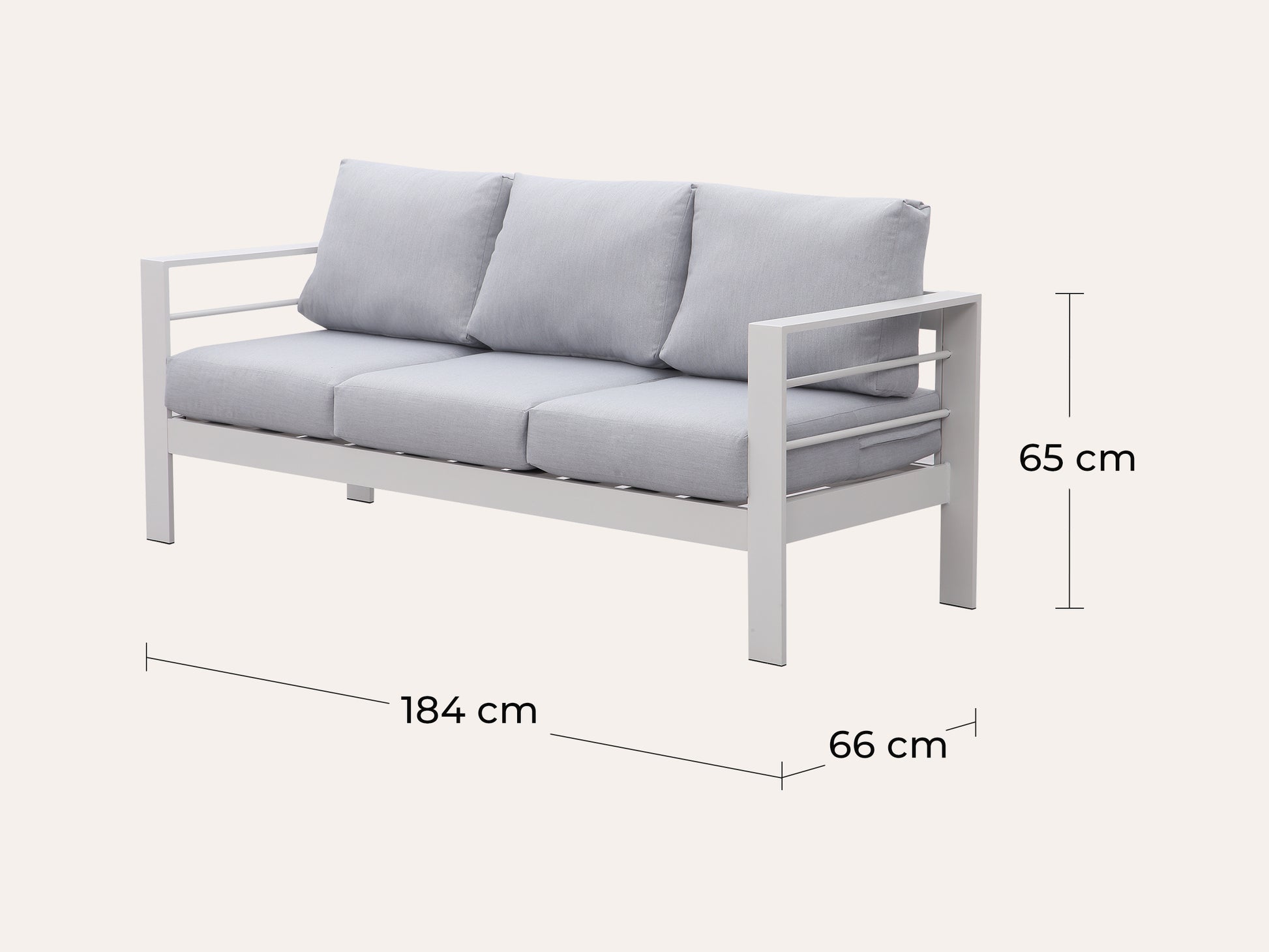 LANOX Milano Aluminium Gartenlounge Set, 5-tlg. für 6-7 Personen