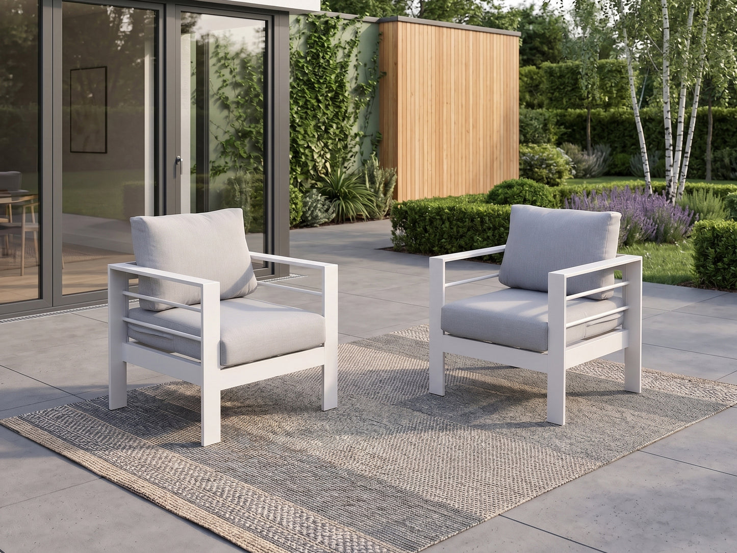 LANOX Milano Aluminium Gartensessel Set, 2-tlg. für 2 Personen