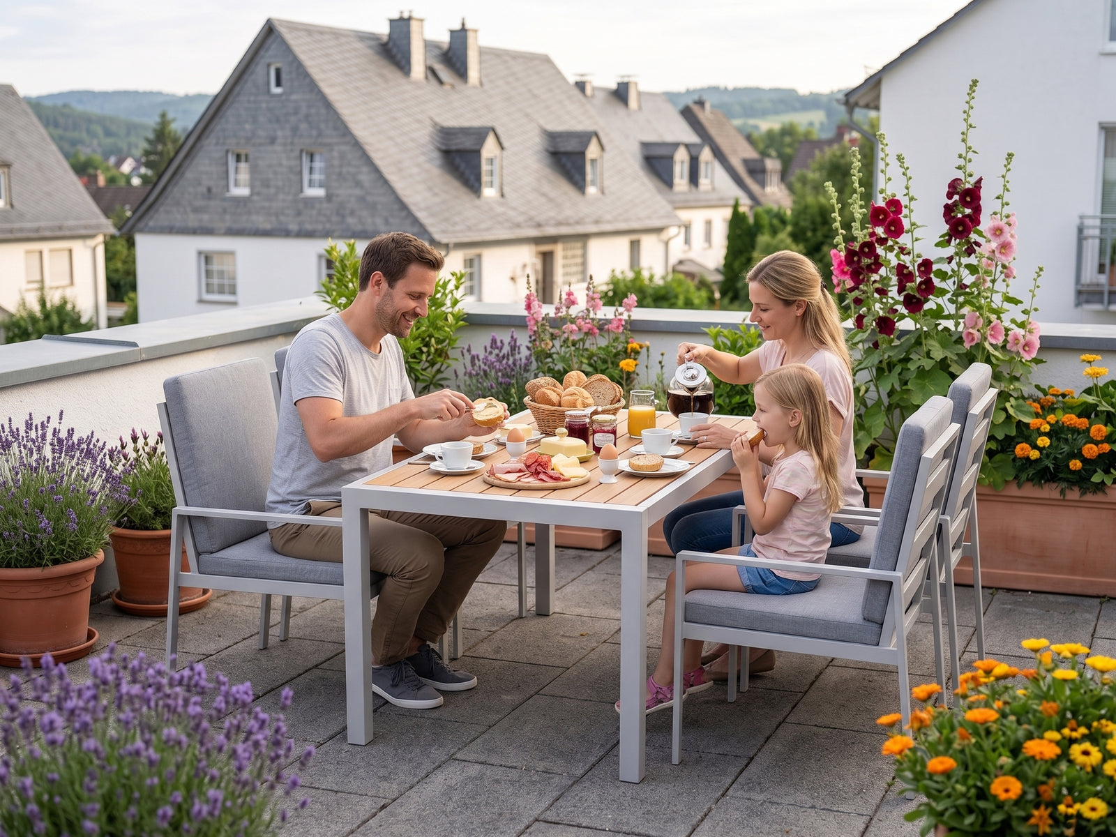 LANOX Aurelia Garten Essgruppe 4 Personen Aluminium