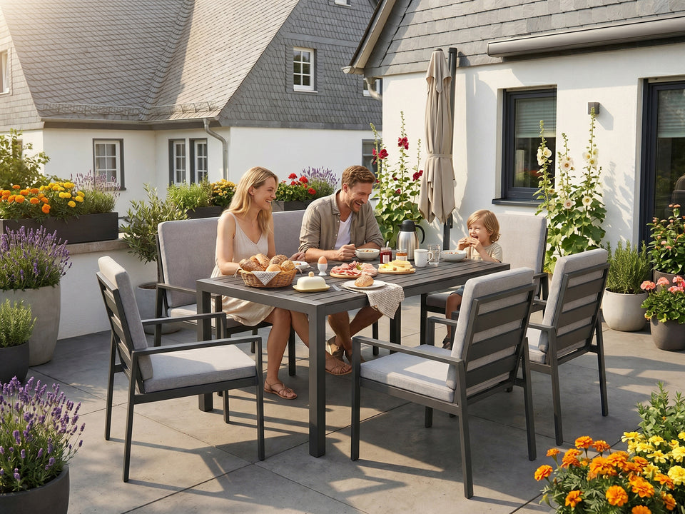LANOX Aurelia Garten Essgruppe 6 Personen Aluminium