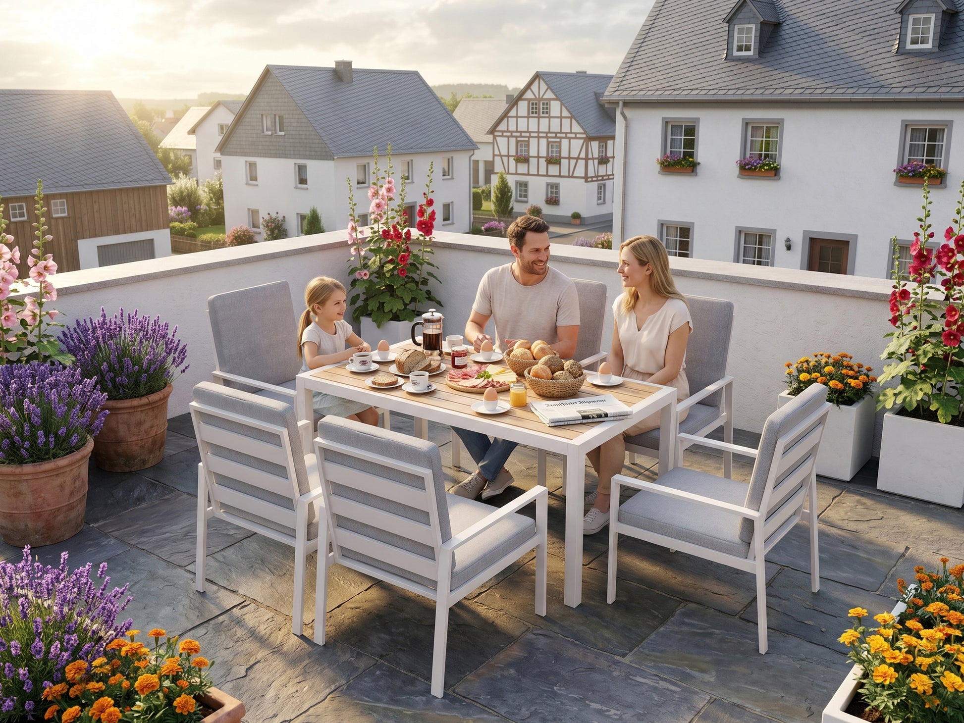 LANOX Aurelia Garten Essgruppe 6 Personen Aluminium