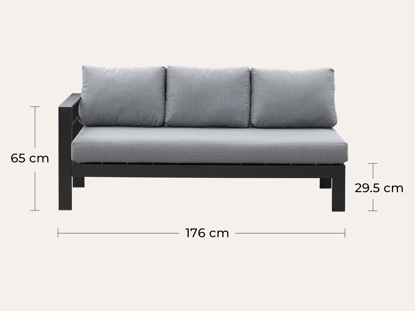 LANOX Modena Aluminium Gartenlounge Set mit Tisch & Bank