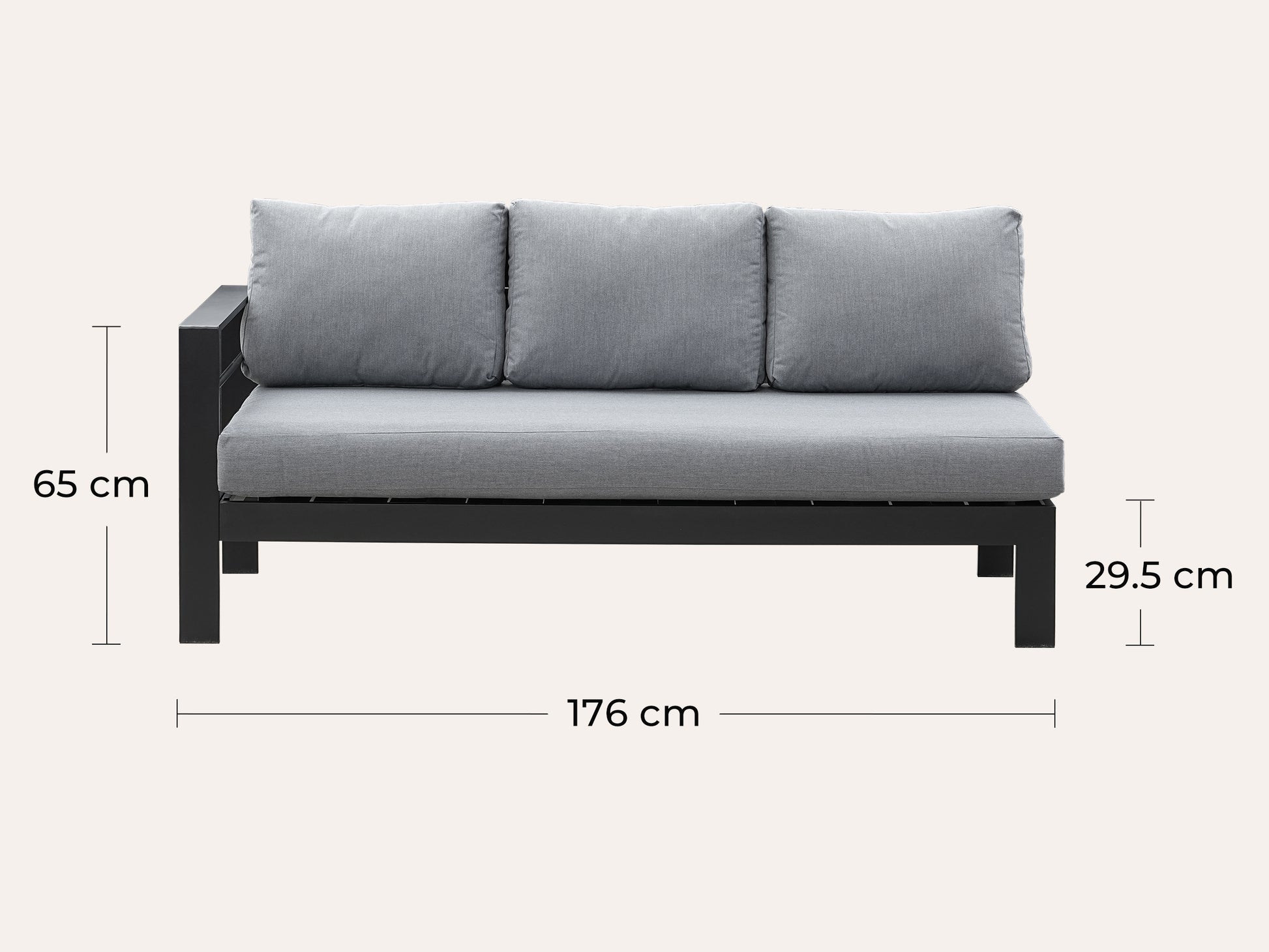 LANOX Modena Aluminium Gartenlounge Set mit Tisch & Bank