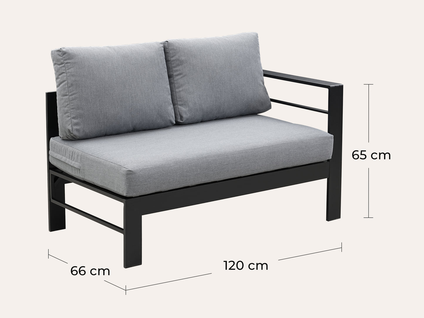 LANOX Modena Aluminium Gartenlounge Set mit Tisch & Bank