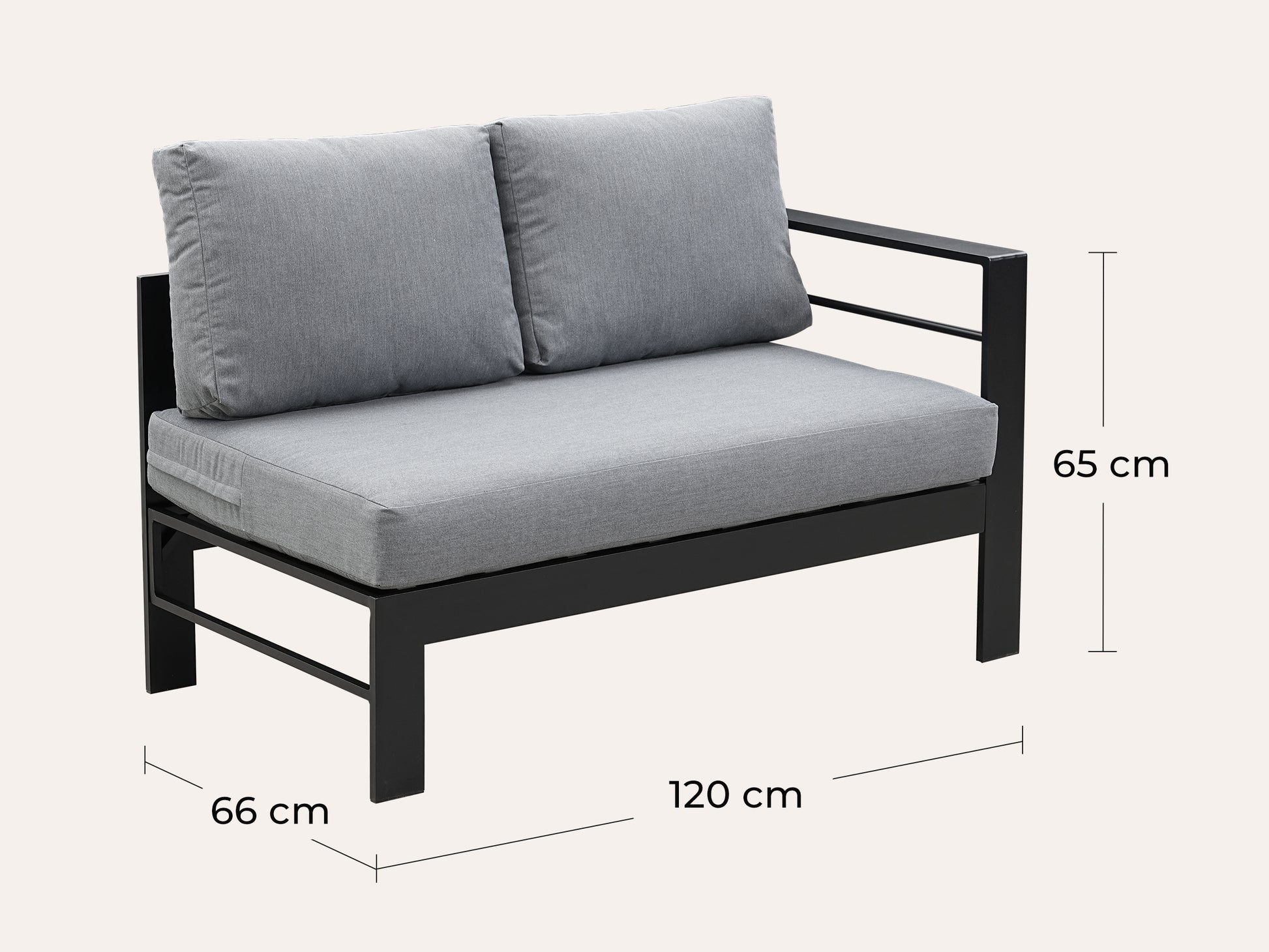 LANOX Modena Aluminium Gartenlounge Set mit Tisch & Bank