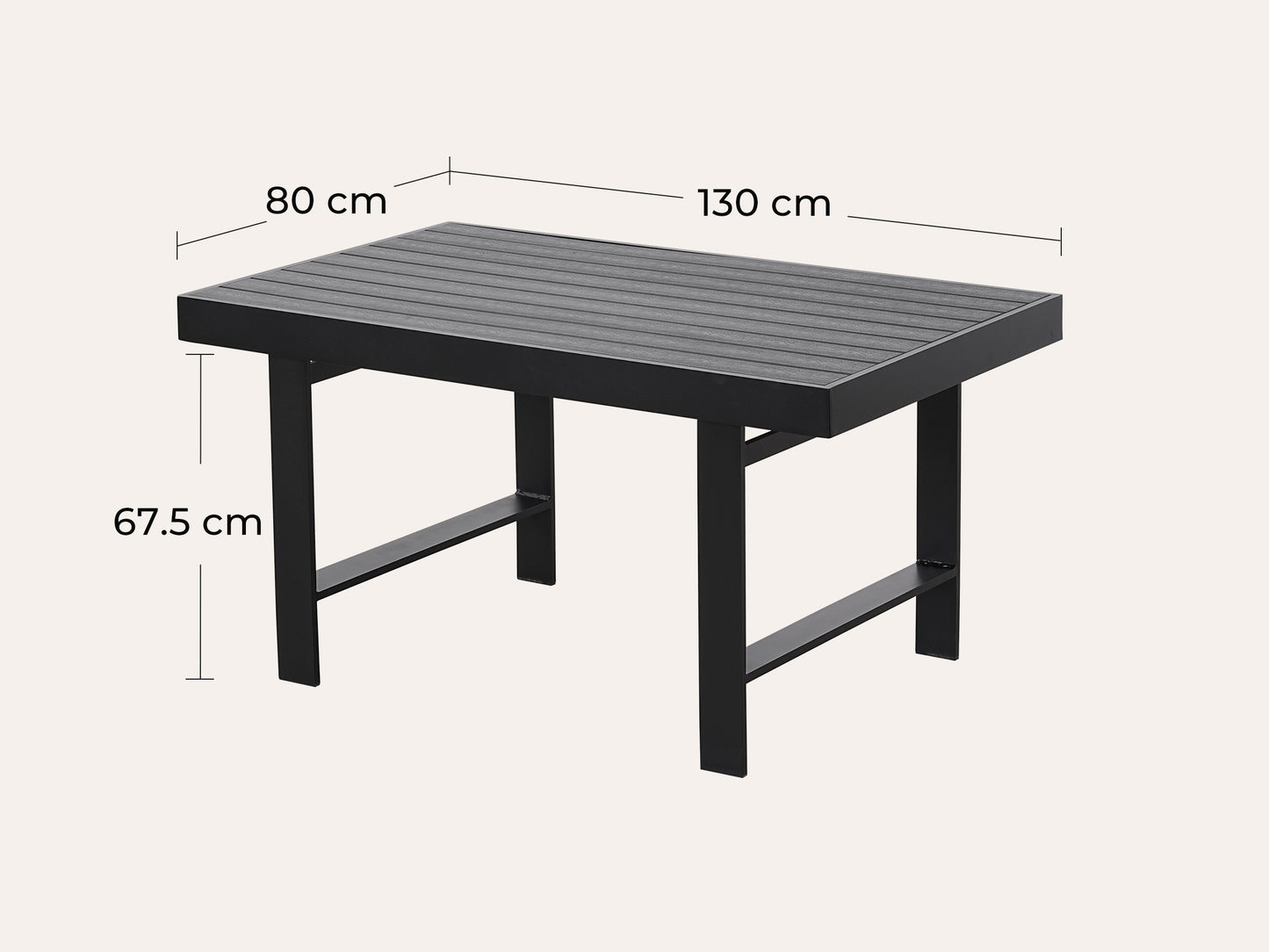 LANOX Modena Aluminium Gartenlounge Set mit Tisch & Bank