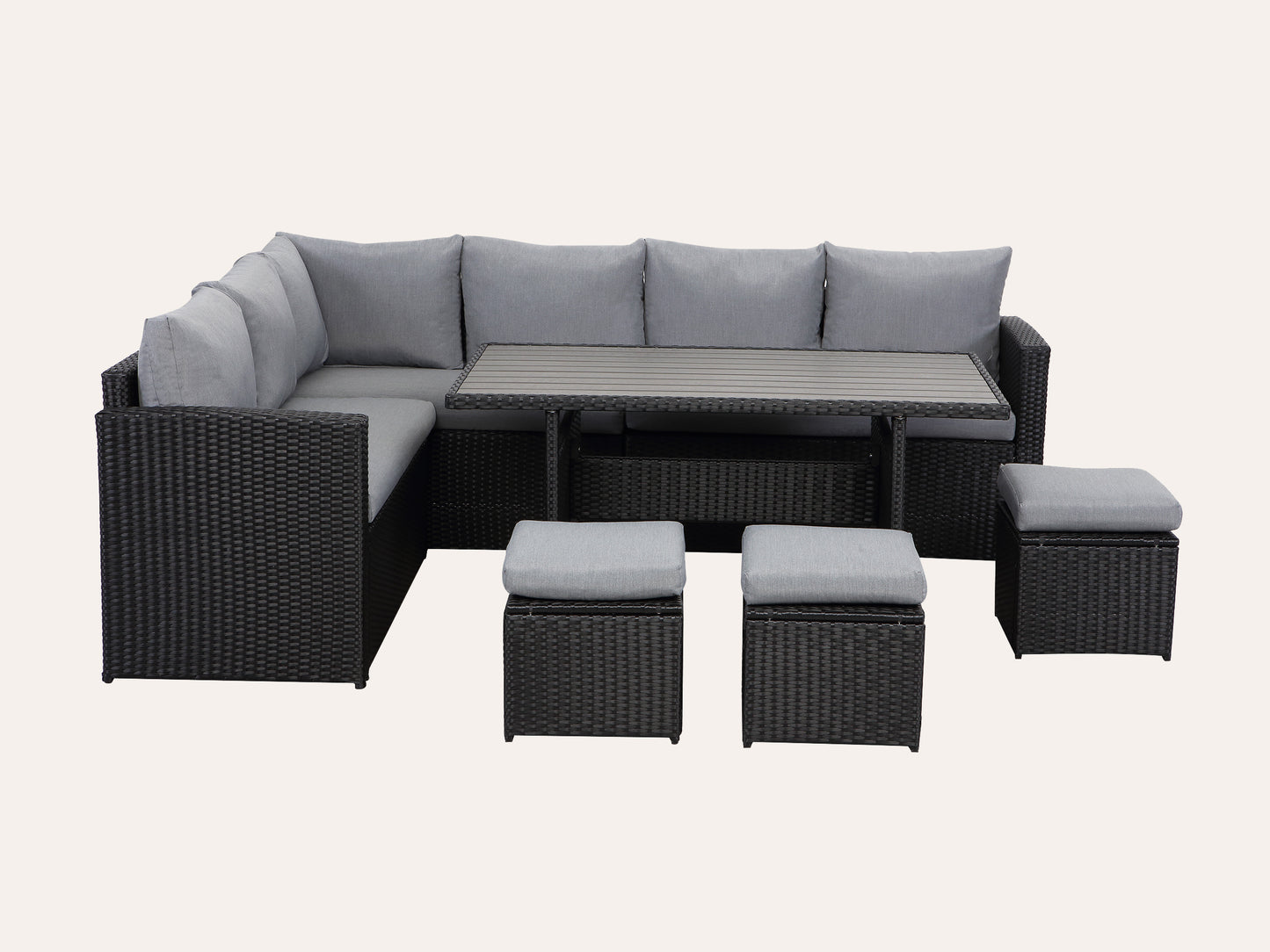 LANOX Salerno Polyrattan Gartenmöbel Set mit Esstisch