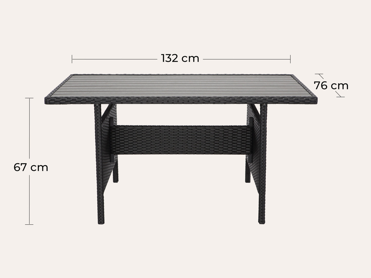 LANOX Salerno Polyrattan Gartenmöbel Set mit Esstisch