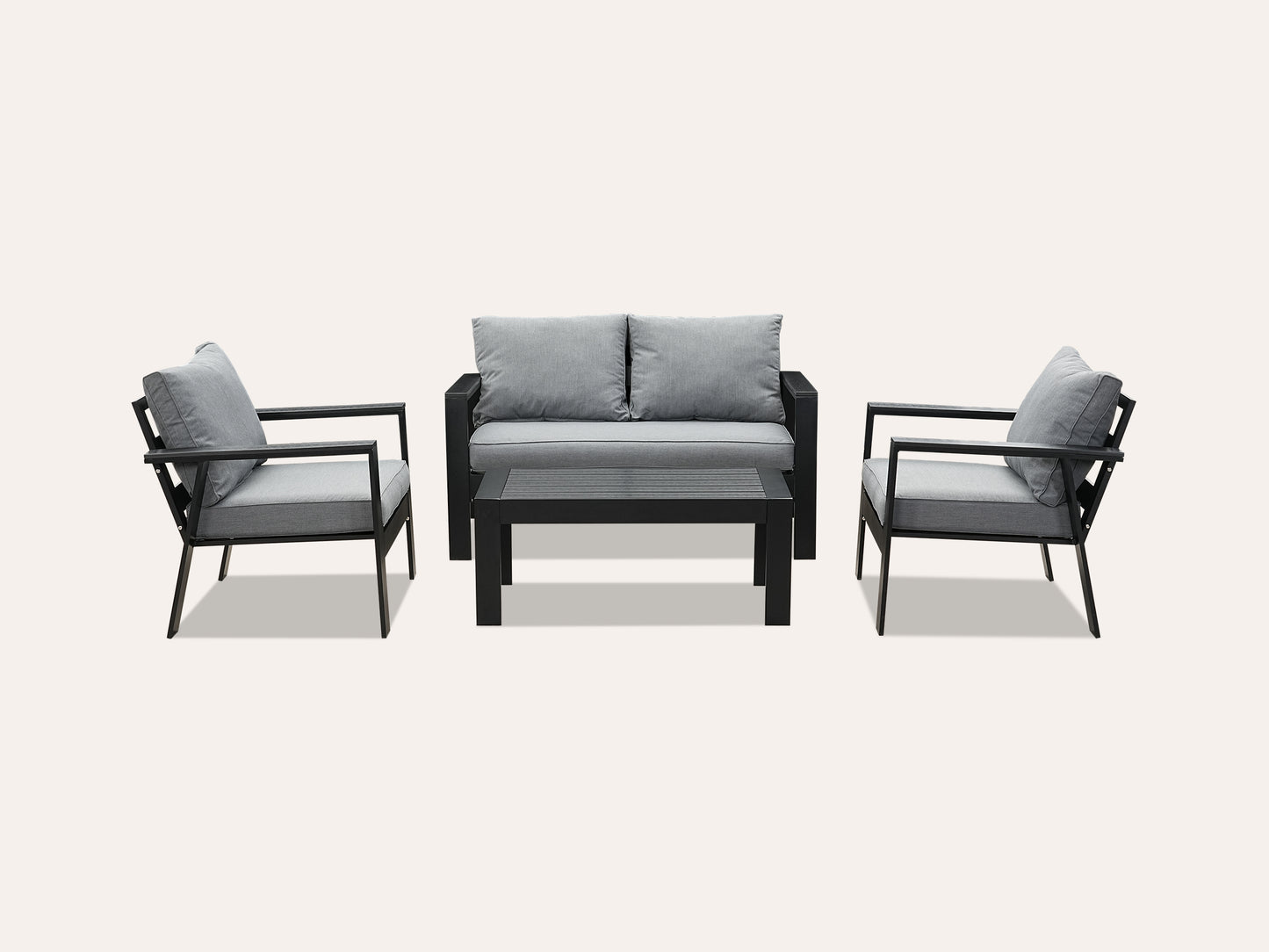 LANOX Torino Balkonmöbel Set 4 Personen mit Sofa und Tisch