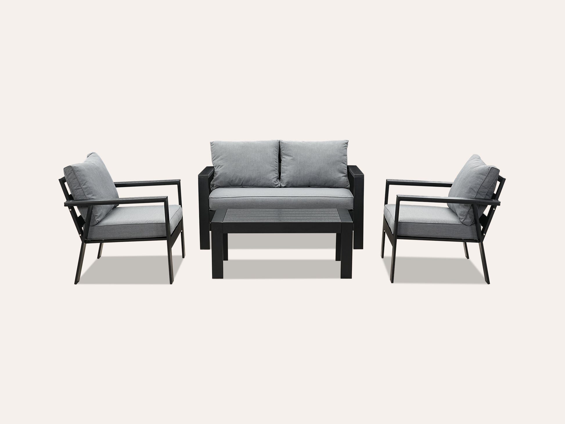 LANOX Torino Balkonmöbel Set 4 Personen mit Sofa und Tisch