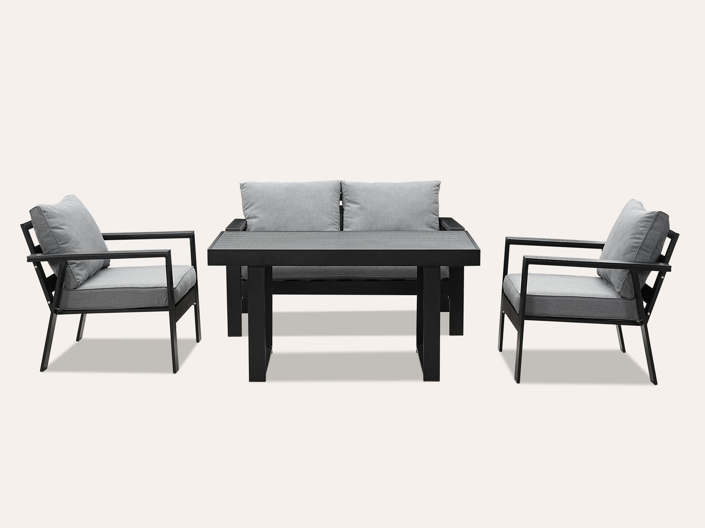 LANOX Torino Gartenlounge Set Aluminium 4-Sitzer mit Tisch