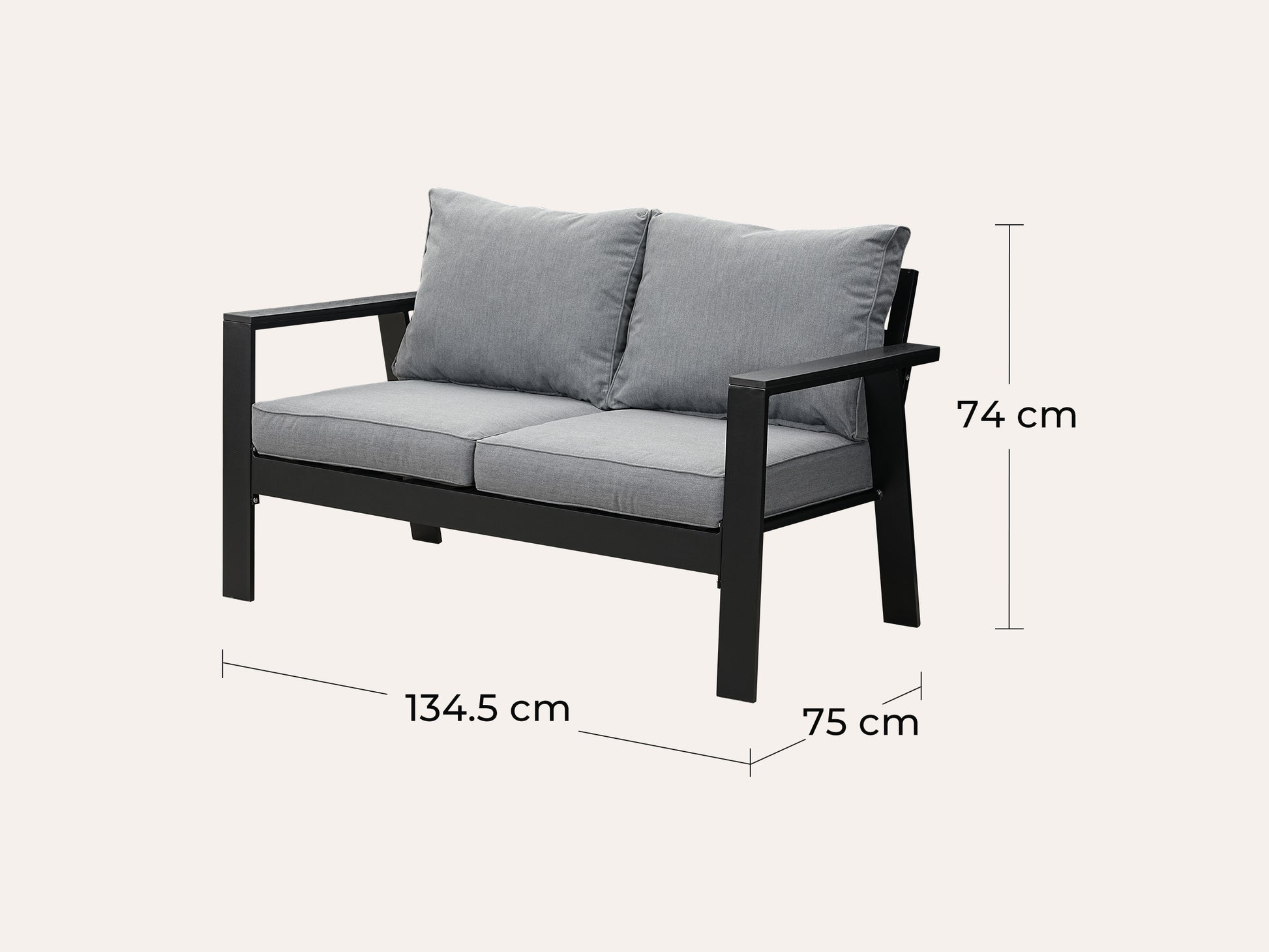 LANOX Torino Gartenlounge Set Aluminium 4-Sitzer mit Tisch