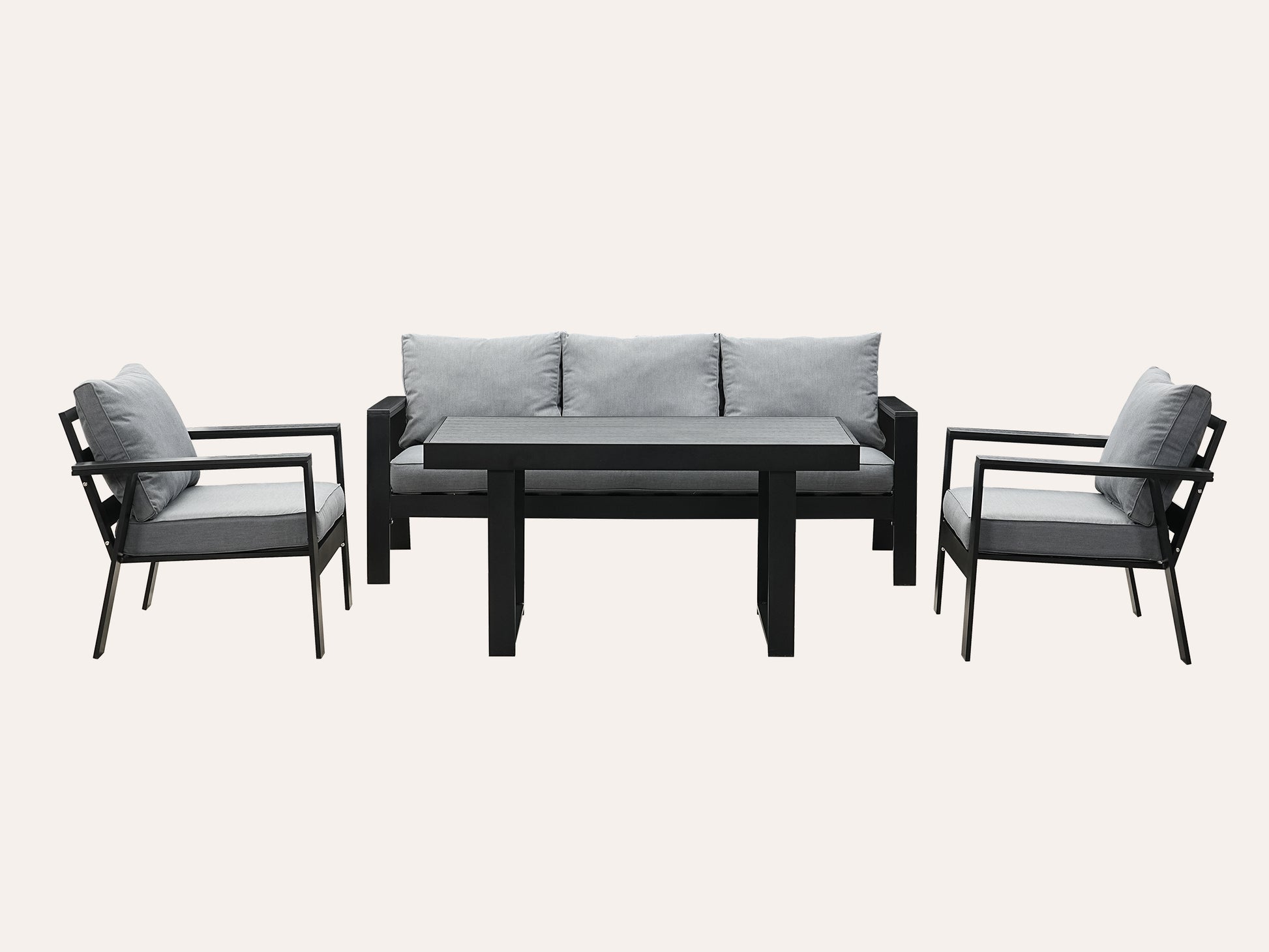 LANOX Torino Alu Gartenlounge Set 4-tlg. mit Esstisch