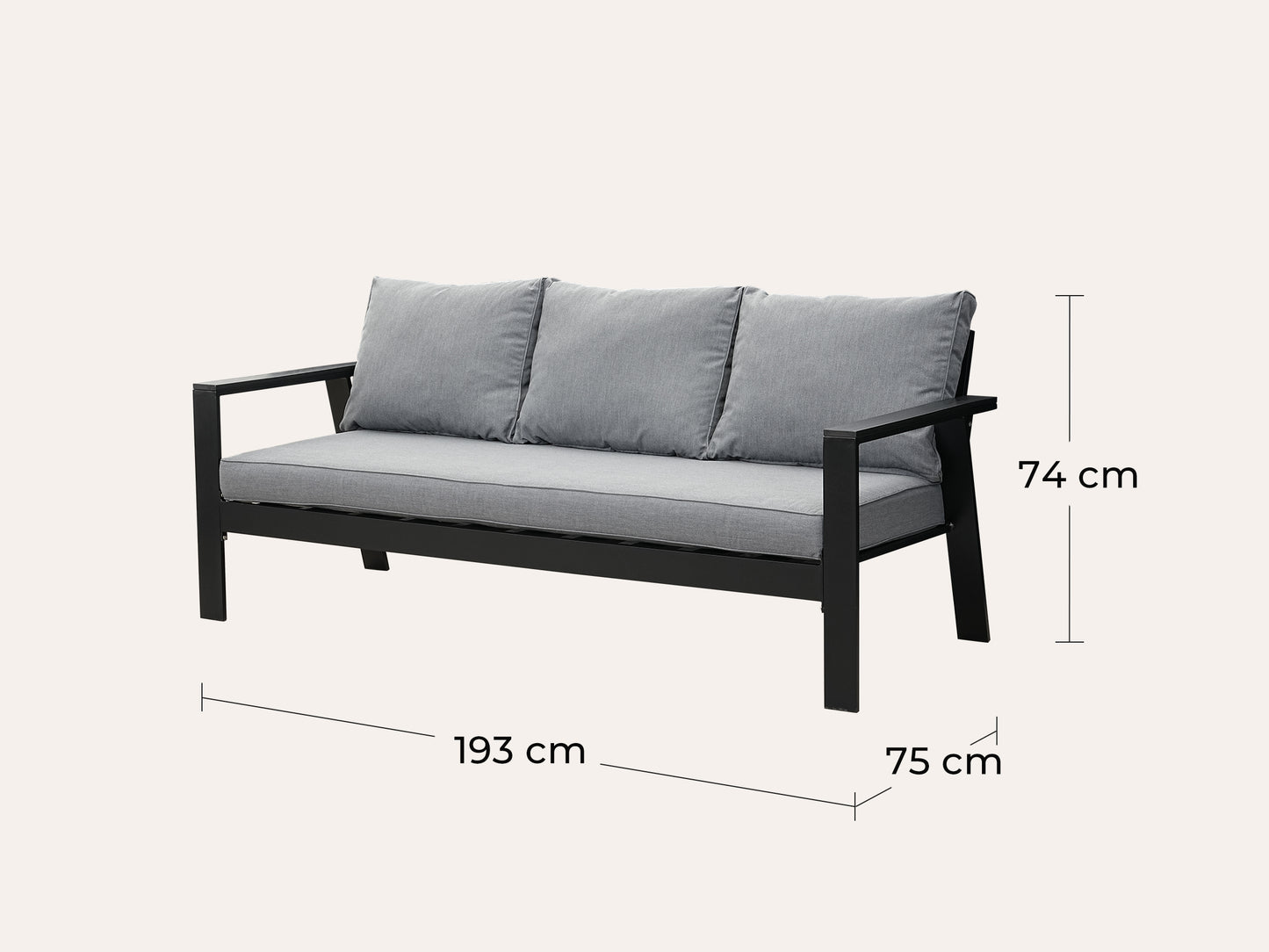 LANOX Torino Alu Gartenlounge Set 4-tlg. mit Esstisch