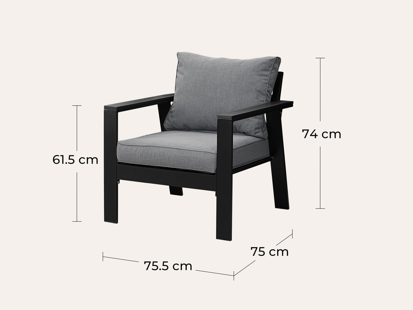 LANOX Torino Gartenlounge Set Aluminium 4-Sitzer mit Tisch