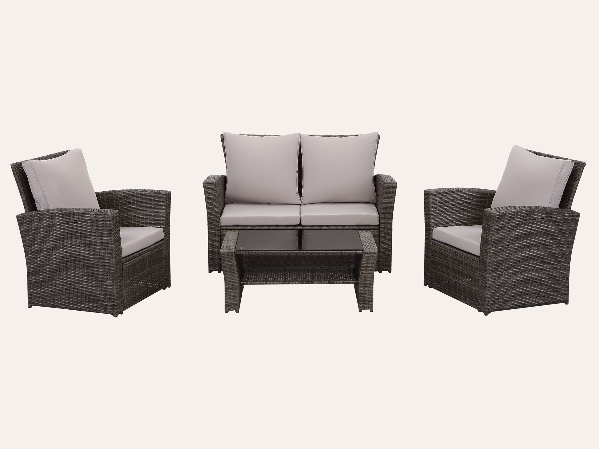 LANOX Verona Polyrattan Gartenmöbel Set, 4-teilig