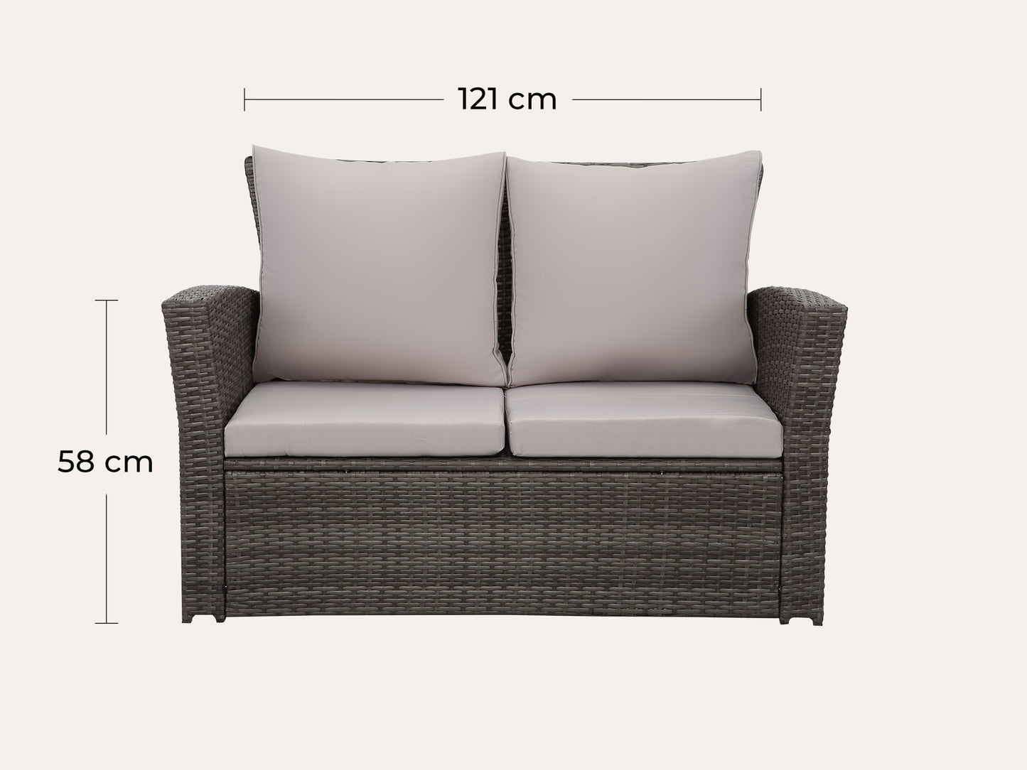 LANOX Verona Polyrattan Gartenmöbel Set, 4-teilig