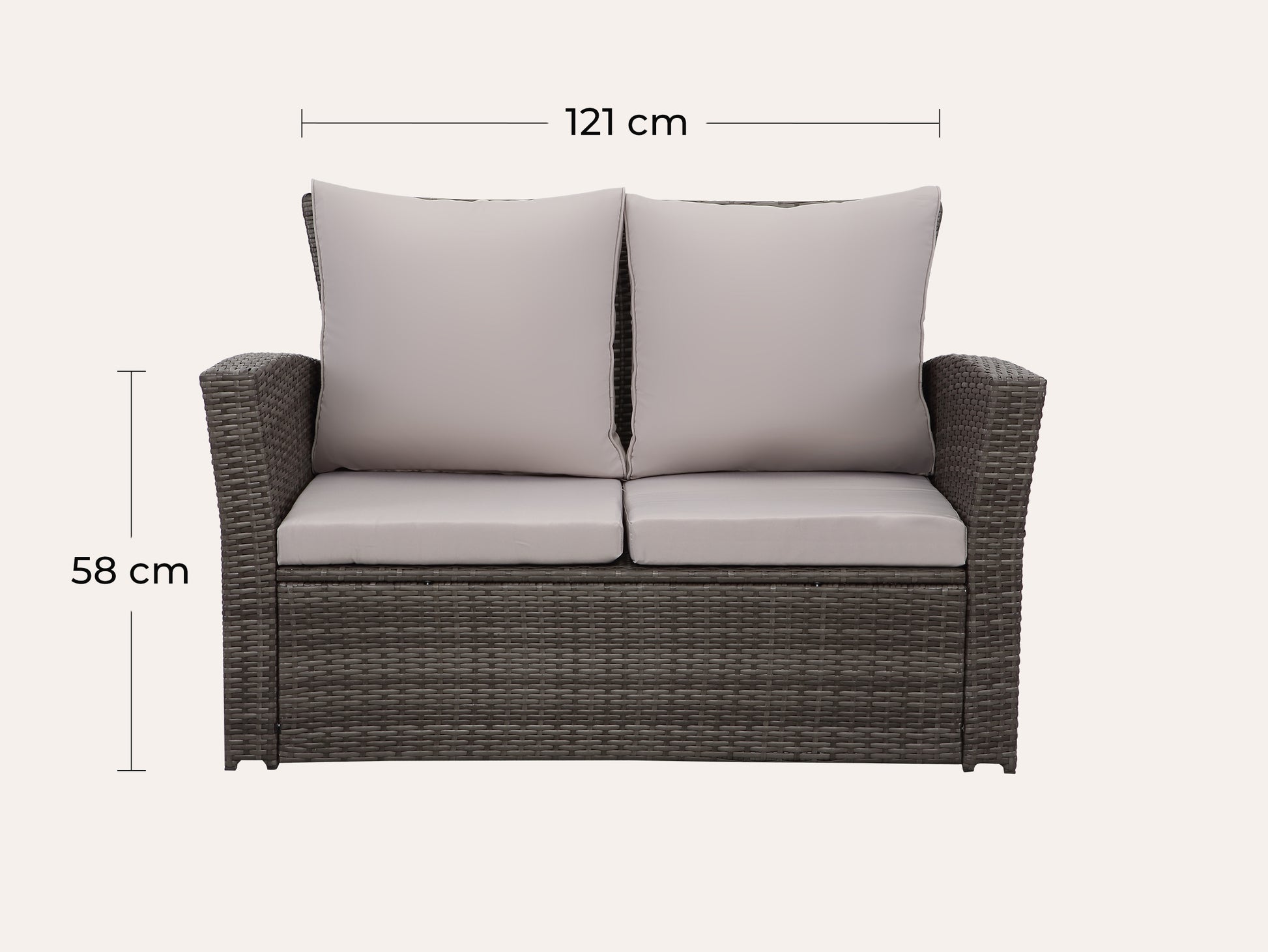 LANOX Verona Polyrattan Gartenmöbel Set, 4-teilig