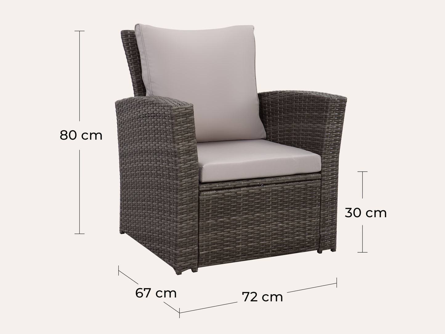 LANOX Verona Polyrattan Gartenmöbel Set, 4-teilig
