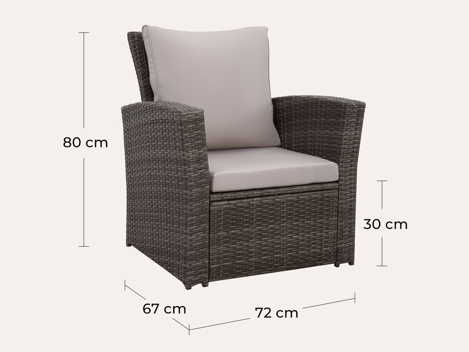 LANOX Verona Polyrattan Gartenmöbel Set, 4-teilig