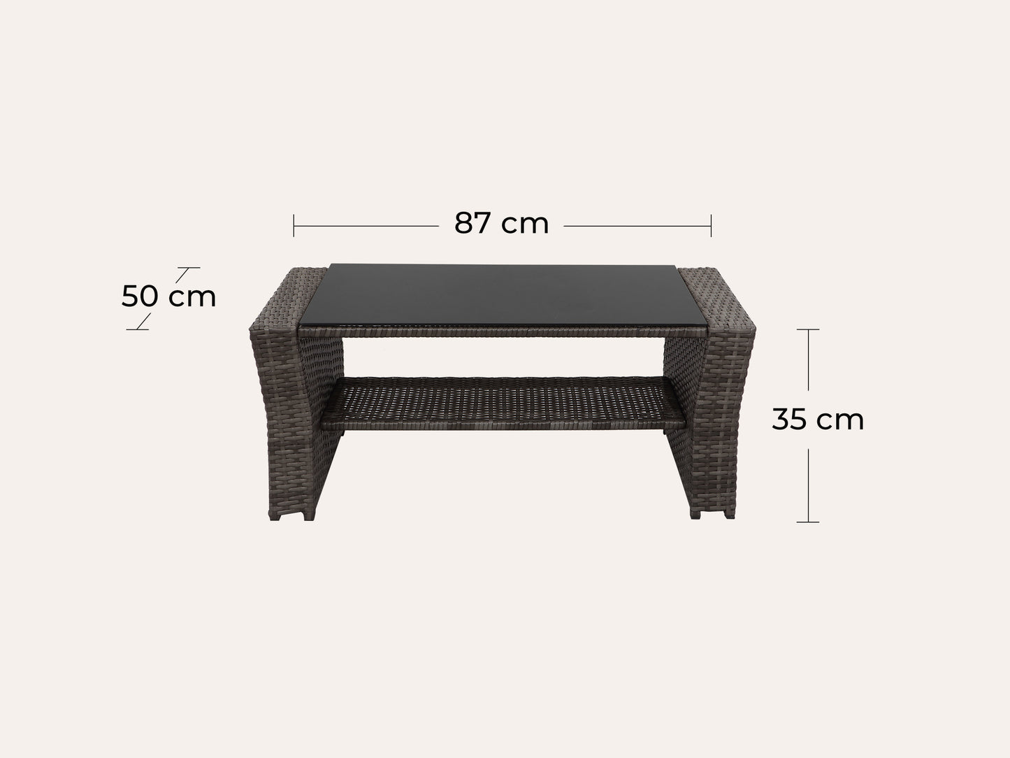 LANOX Verona Polyrattan Gartenmöbel Set, 4-teilig