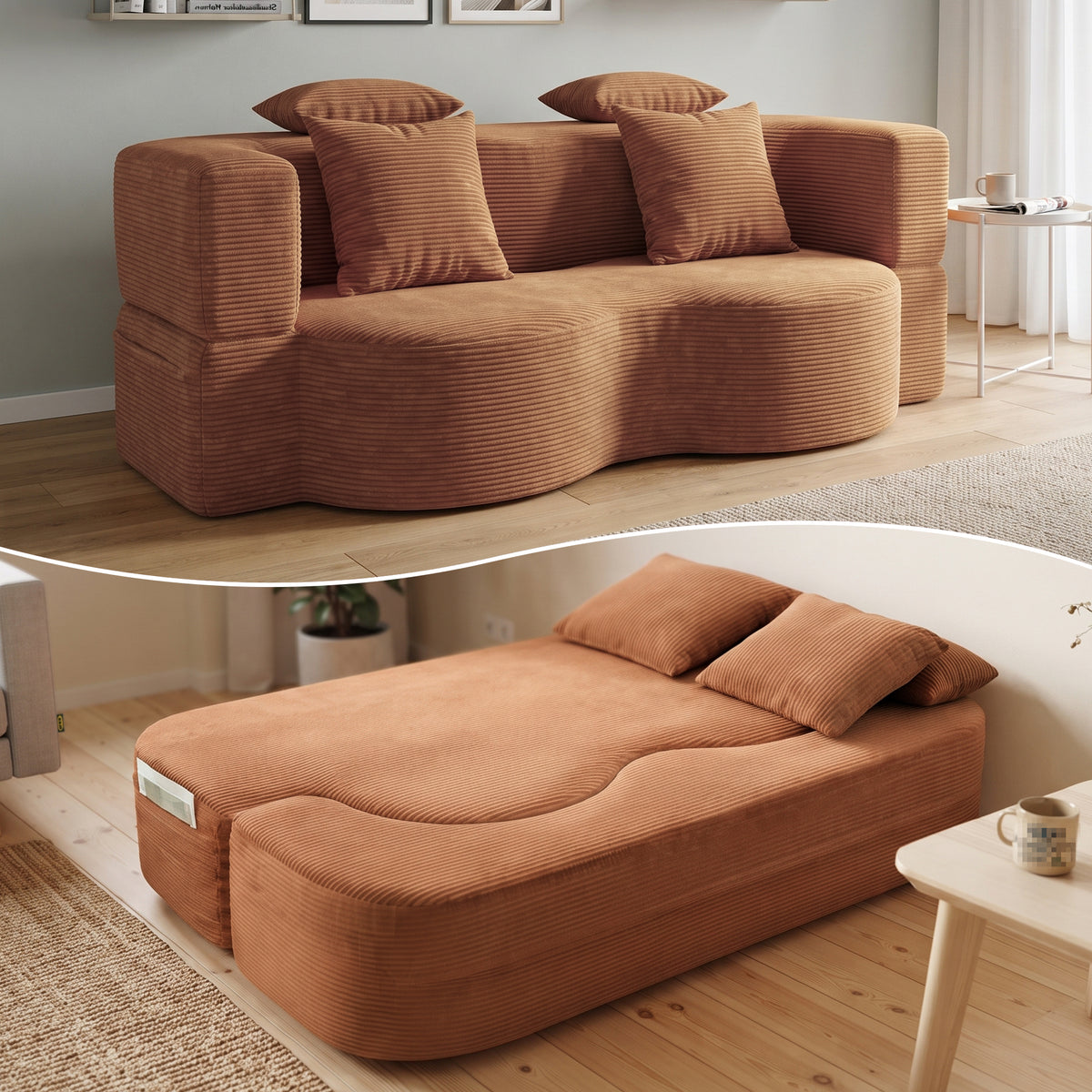 LANOX 2-Sitzer Schlafsofa mit Schlaffunktion, Sofa ohne Montage